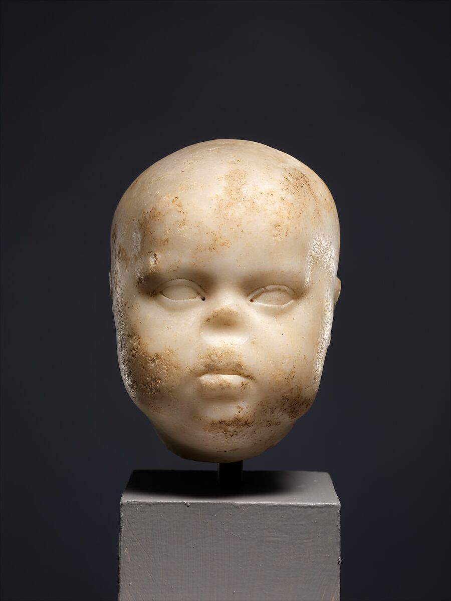 Marble head of a baby, Marble, Roman