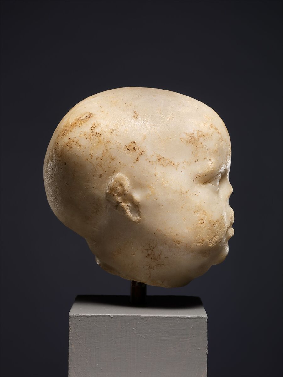 Marble head of a baby, Marble, Roman
