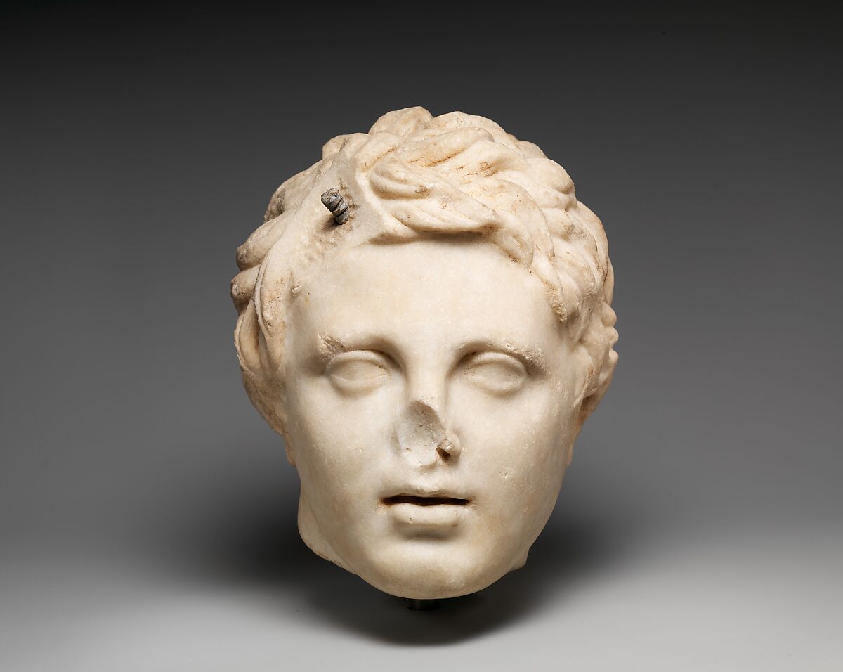 Marble head of a boy, Marble, Island, Roman 