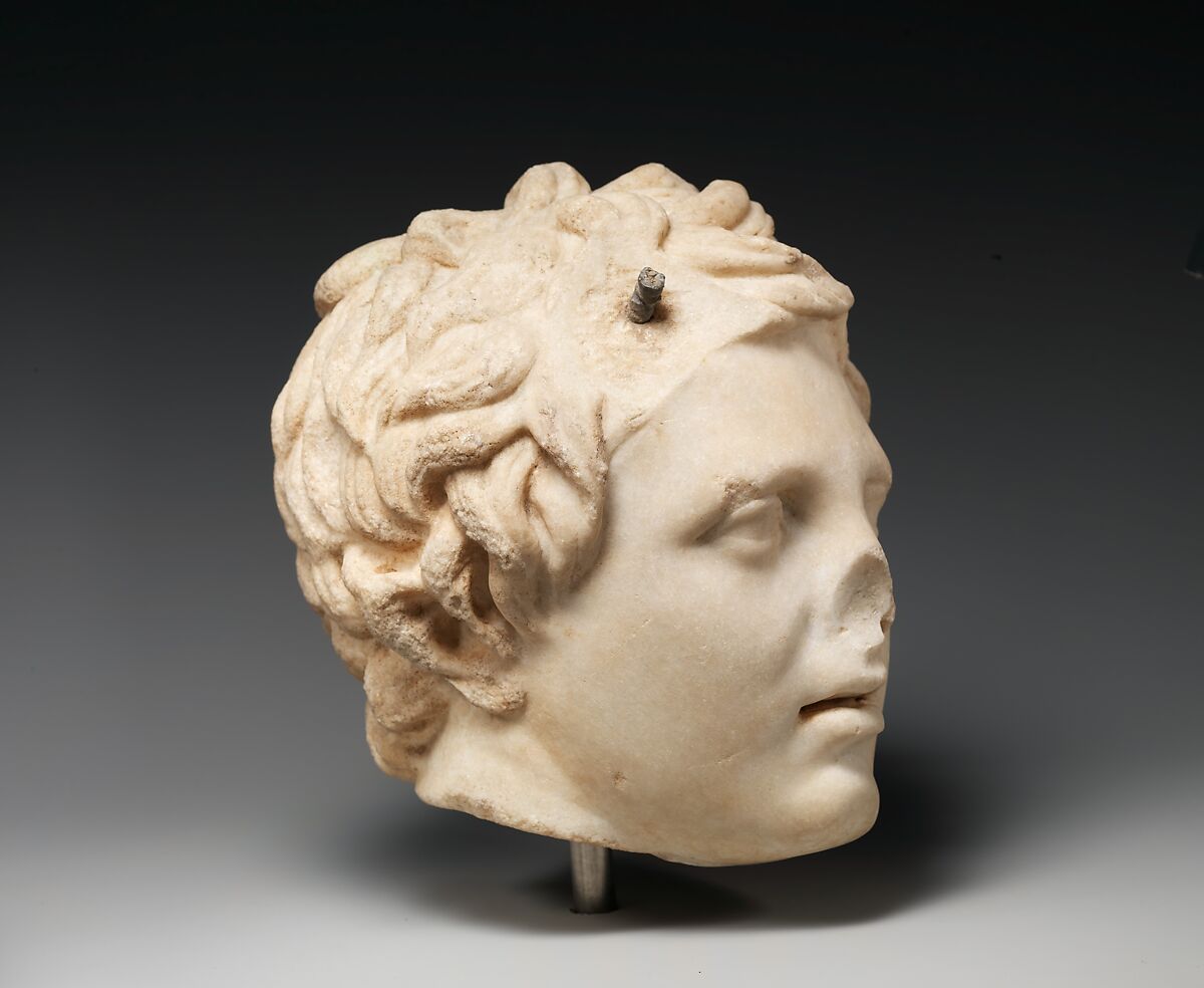 Marble head of a boy, Marble, Island, Roman