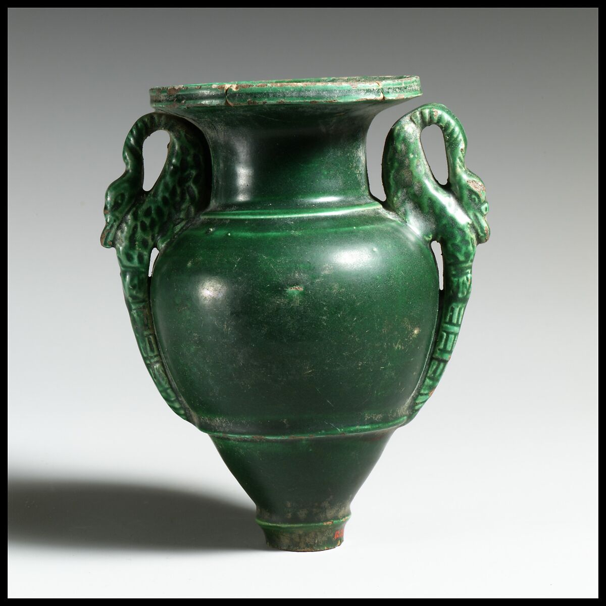 Terracotta amphora (two-handled jar), Terracotta, Roman 