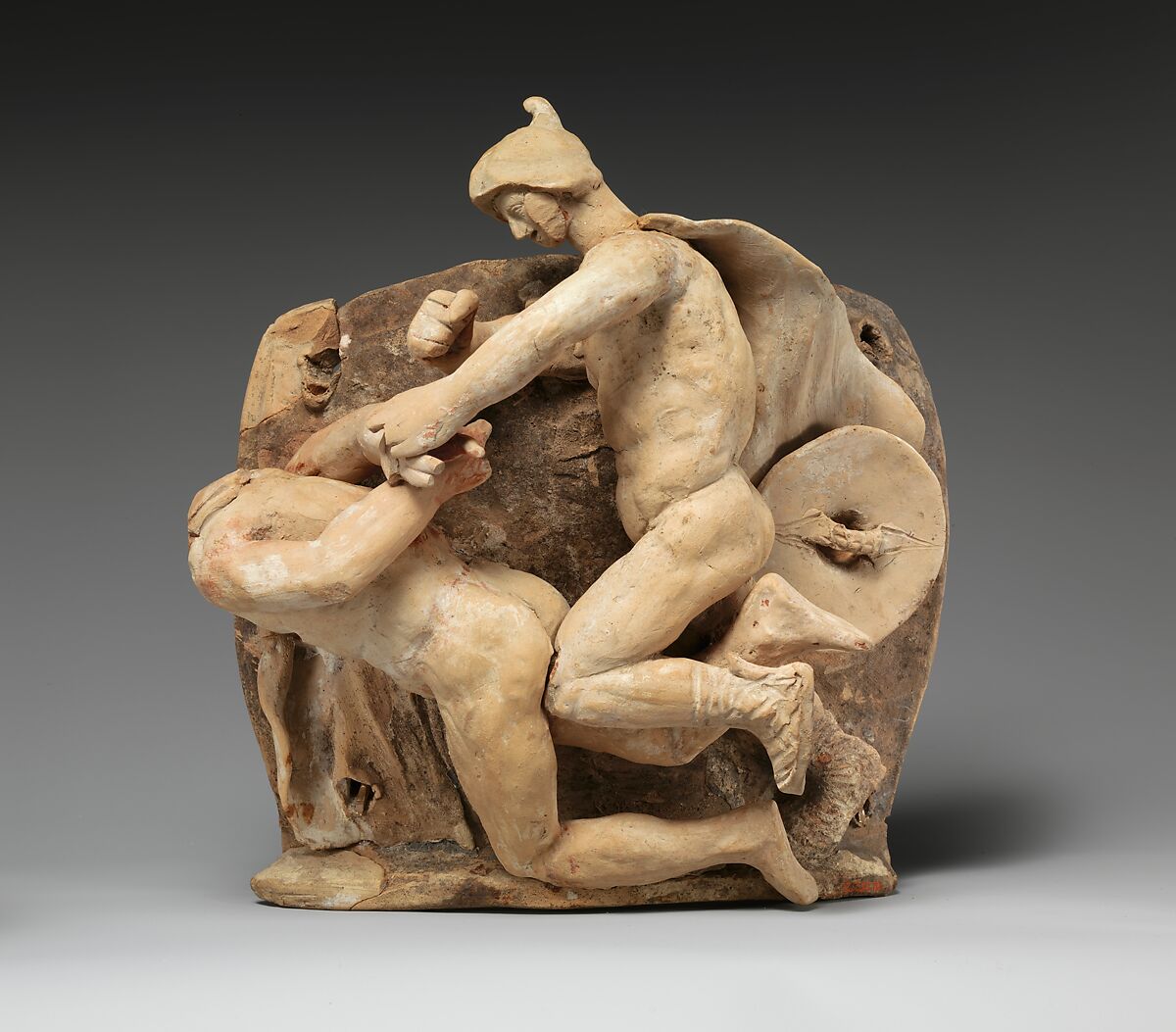 Terracotta relief probably from a funnel vase, Terracotta, Greek, South Italian, Apulian, Canosan 