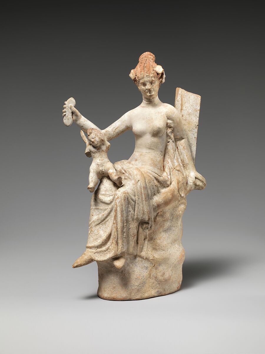 Terracotta Statuette Of Aphrodite And Eros Greek South Italian Hellenistic The Metropolitan Museum Of Art