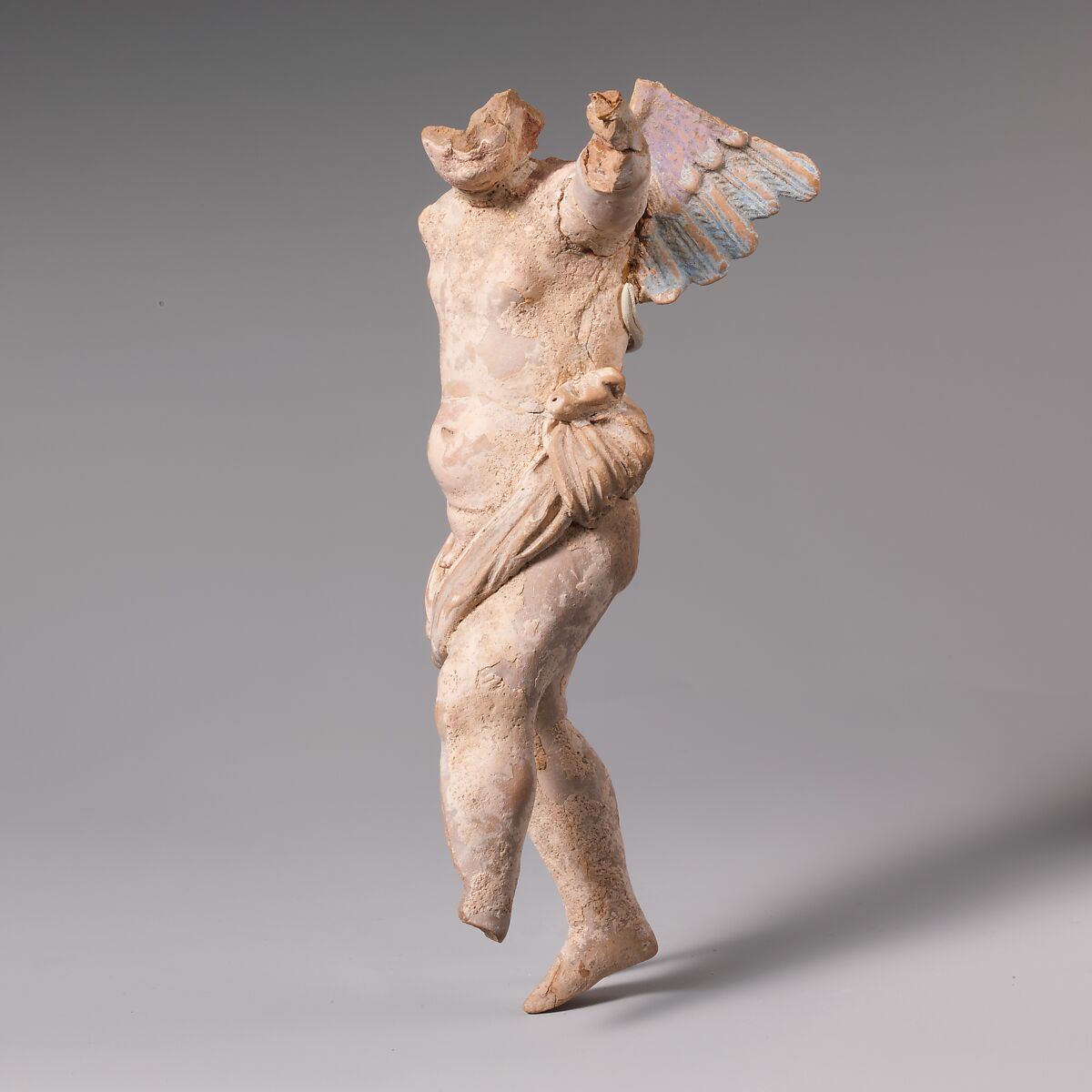 Terracotta statuette of Eros, Terracotta, Greek, South Italian, Tarentine 