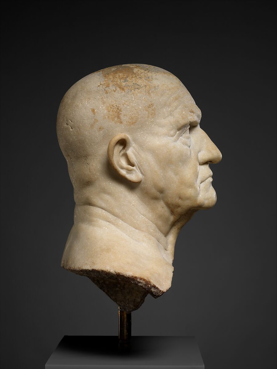 Marble bust of a man, Marble, Roman