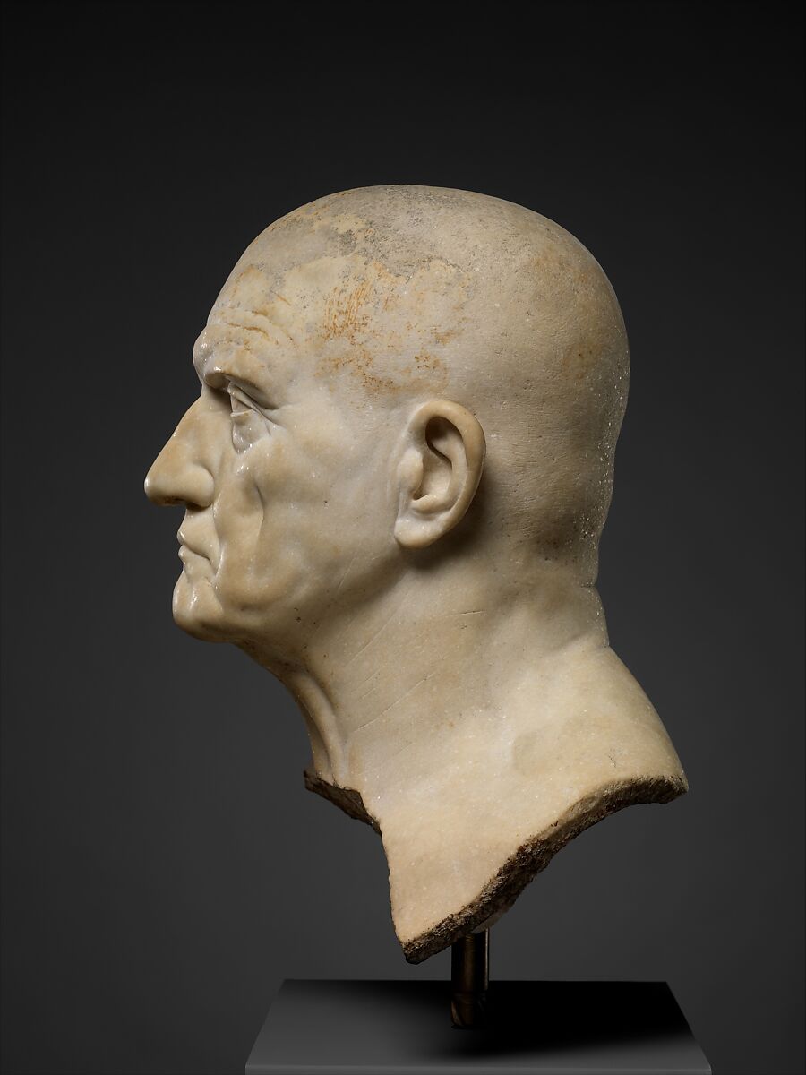 Marble bust of a man, Marble, Roman