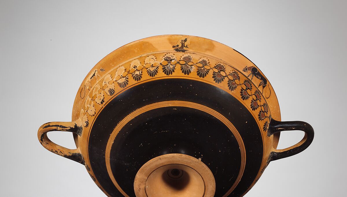 Terracotta kylix: Siana cup (drinking cup), Terracotta, Greek, Attic