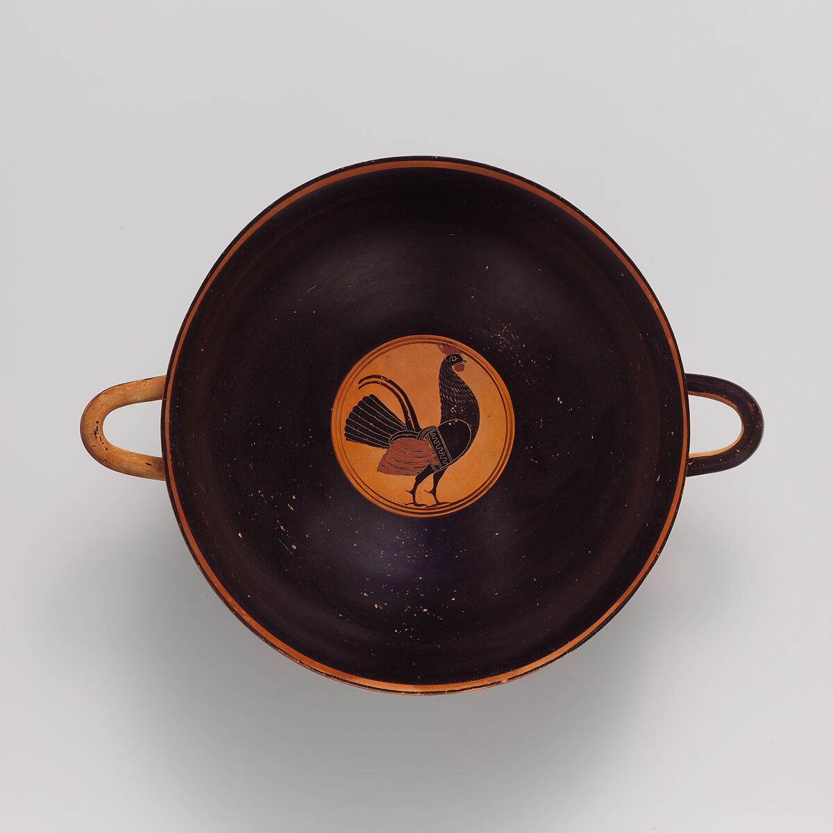 Terracotta kylix: Siana cup (drinking cup), Terracotta, Greek, Attic