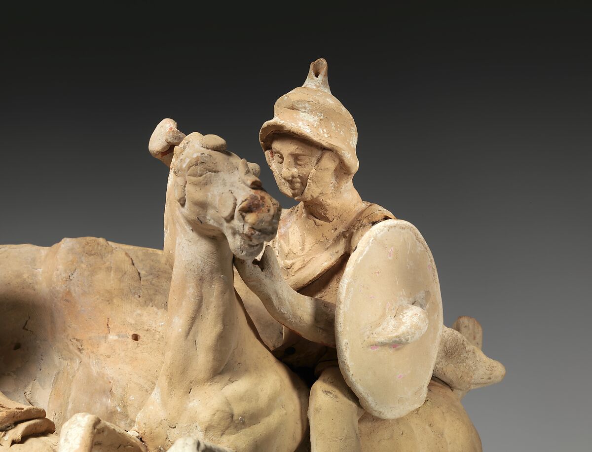 Terracotta relief probably from a funnel vase, Terracotta, Greek, South Italian, Apulian, Canosan