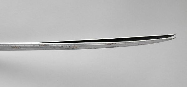 Saber, Steel, horn, gold, hilt, Turkish or North African; blade, Iranian