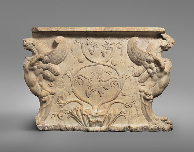Marble trapezophoros (table support)