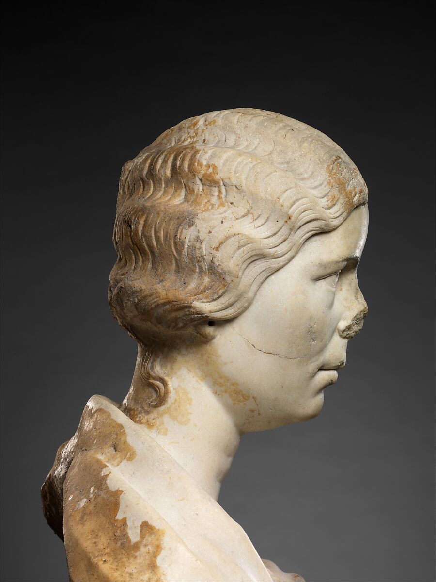 Marble portrait bust of a woman, Marble, Roman