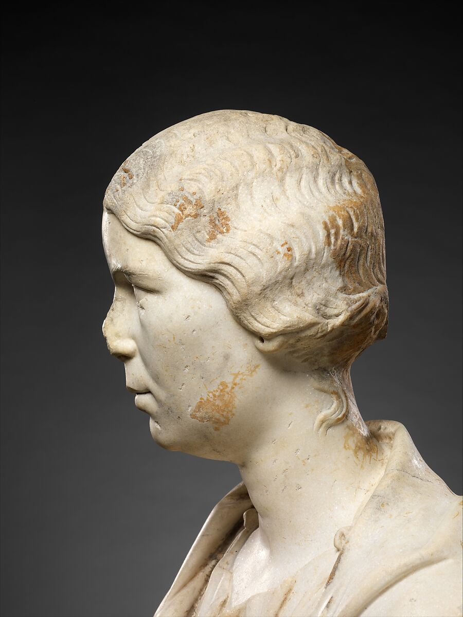 Marble portrait bust of a woman, Marble, Roman