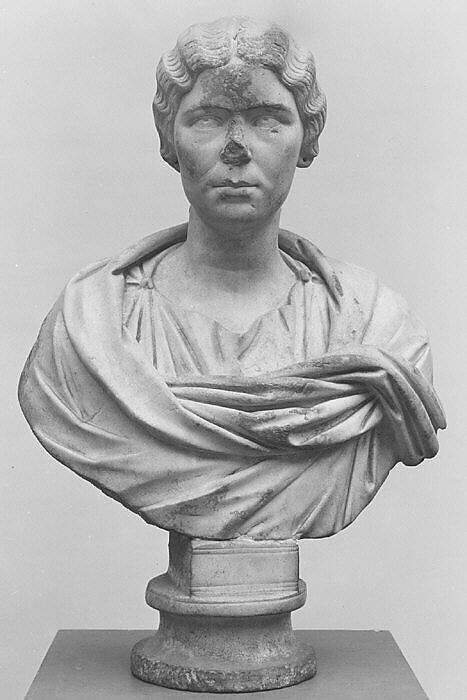 Marble portrait bust of a woman, Marble, Roman