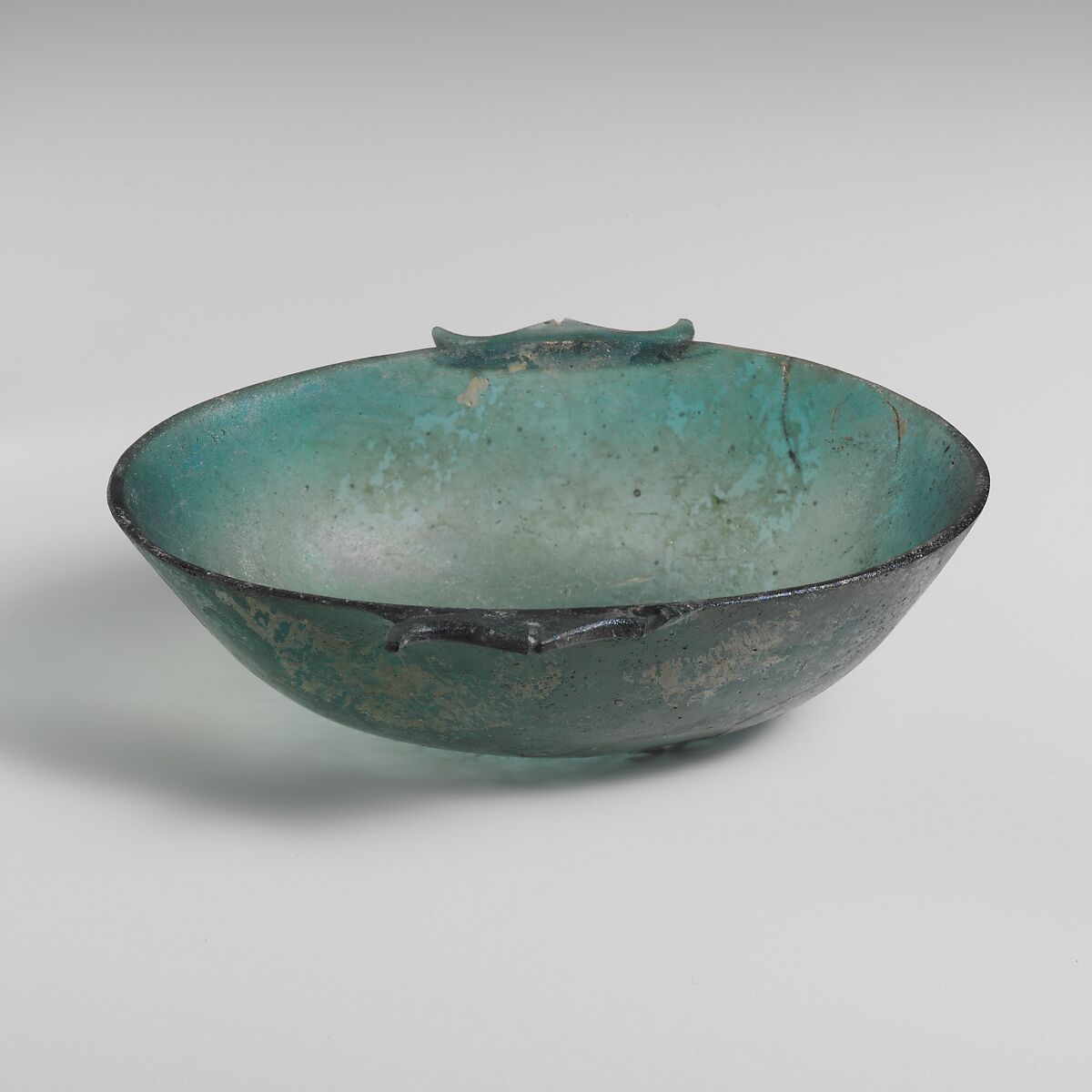 Glass oval bowl, Glass, Roman 