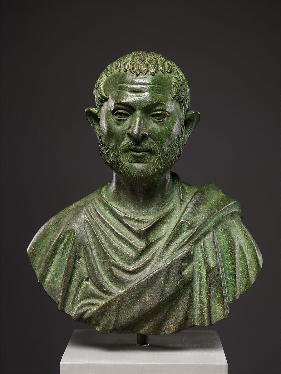 værdi kanal Barbermaskine Bronze portrait bust of a man | Roman | Late Imperial | The Metropolitan  Museum of Art