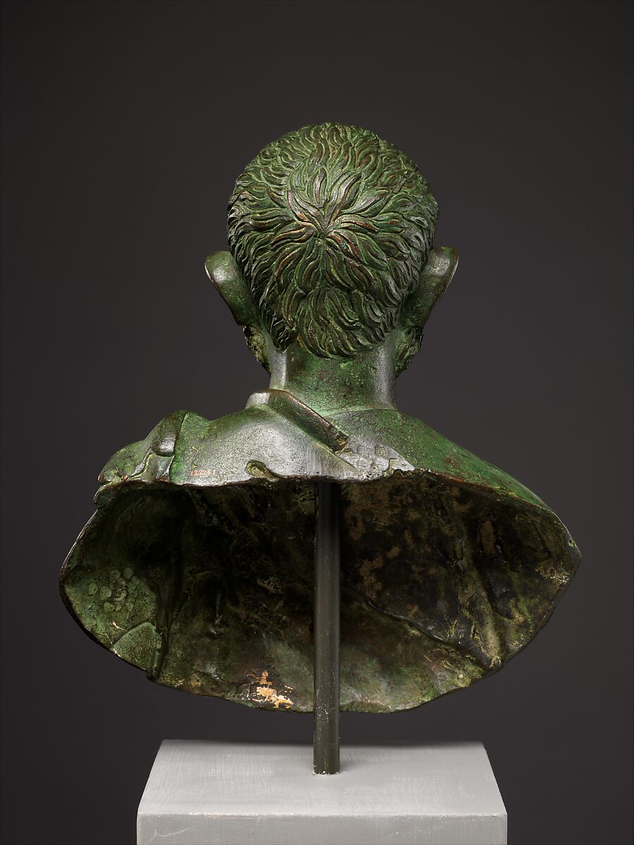 Bronze portrait bust of a man, Bronze, Roman
