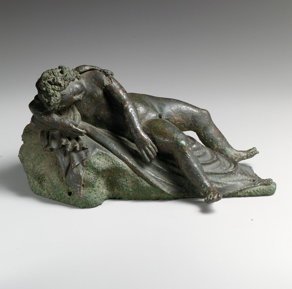 Bronze statuette of Eros sleeping, Bronze, Greek or Roman