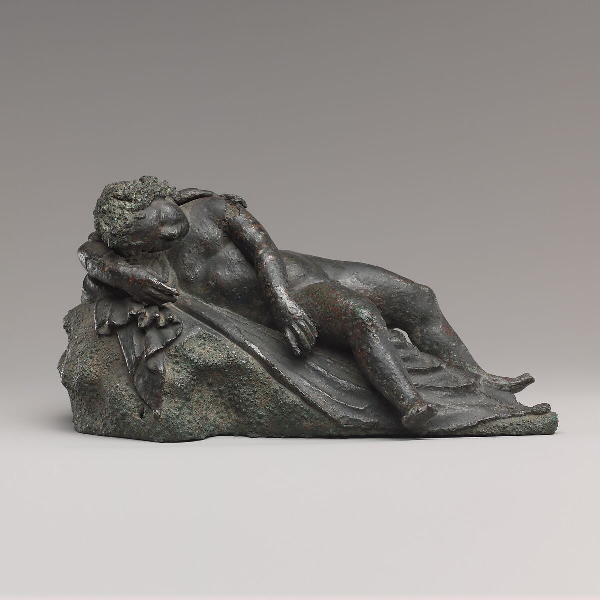 Bronze statuette of Eros sleeping, Bronze, Greek or Roman 