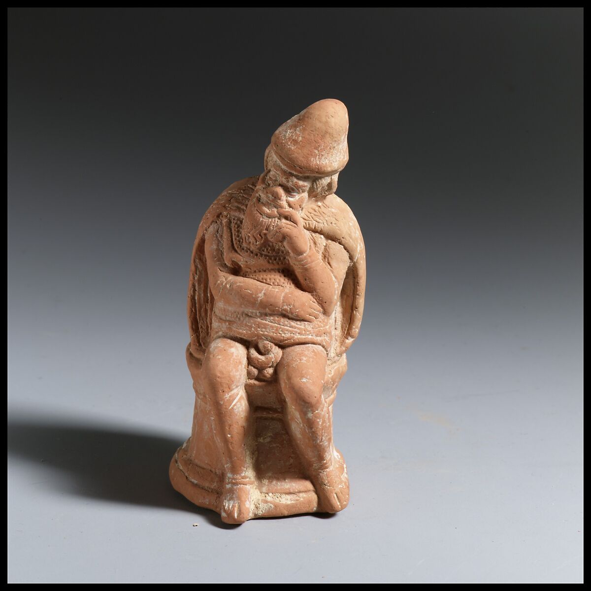 Terracotta statuette of an actor, Terracotta, Greek, Attic