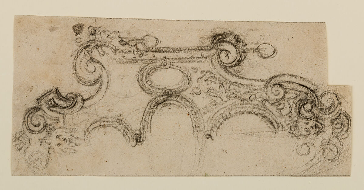 Design for Shield, Etienne Delaune (French, Orléans 1518/19–1583 Strasbourg), Paper, chalk, French, Paris 