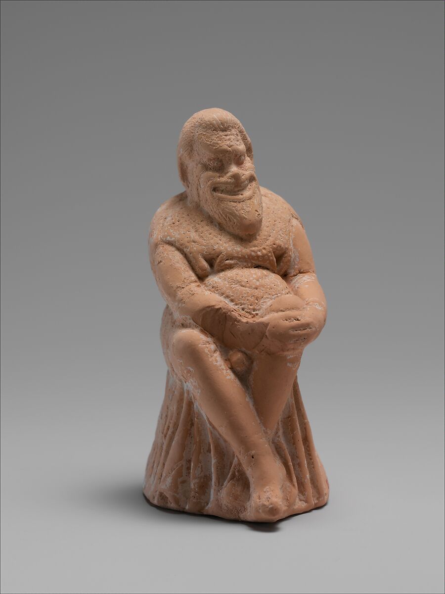 Terracotta statuette of an actor, Terracotta, Greek 