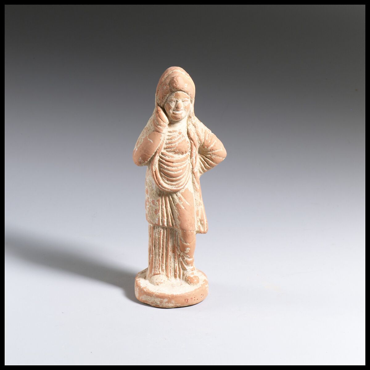 Terracotta statuette of an actor, Terracotta, Greek