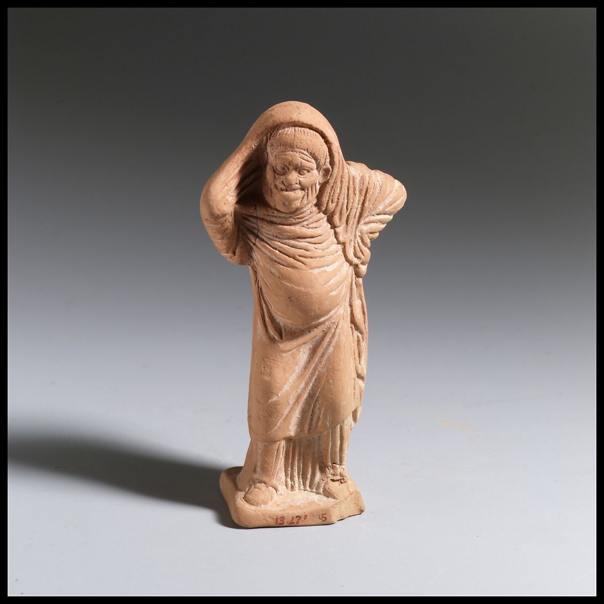 Terracotta statuette of an actor, Terracotta, Greek, Attic