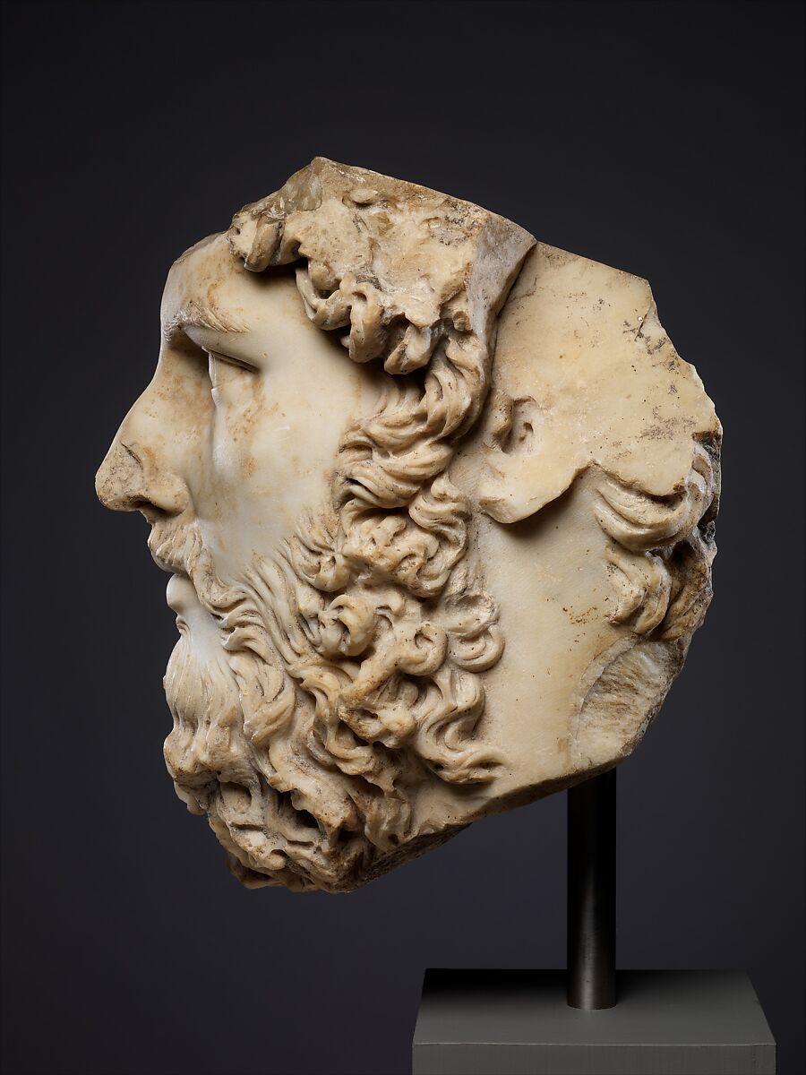 Marble portrait of the co-emperor Lucius Verus, Marble, Roman