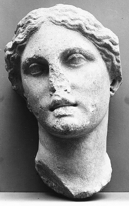 Marble head of a goddess, Marble, Parian ?, Greek 