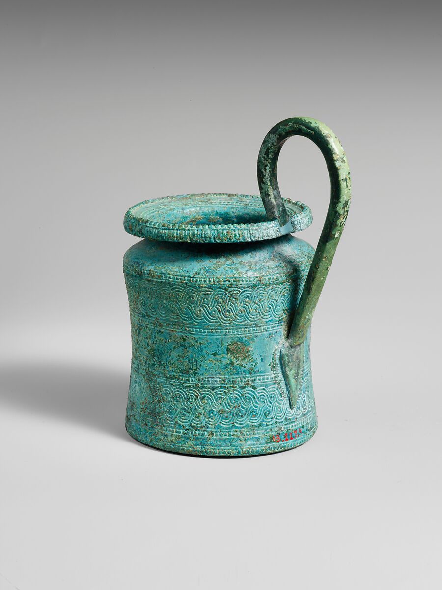 Bronze kyathos (single-handled jug), Bronze, Etruscan 