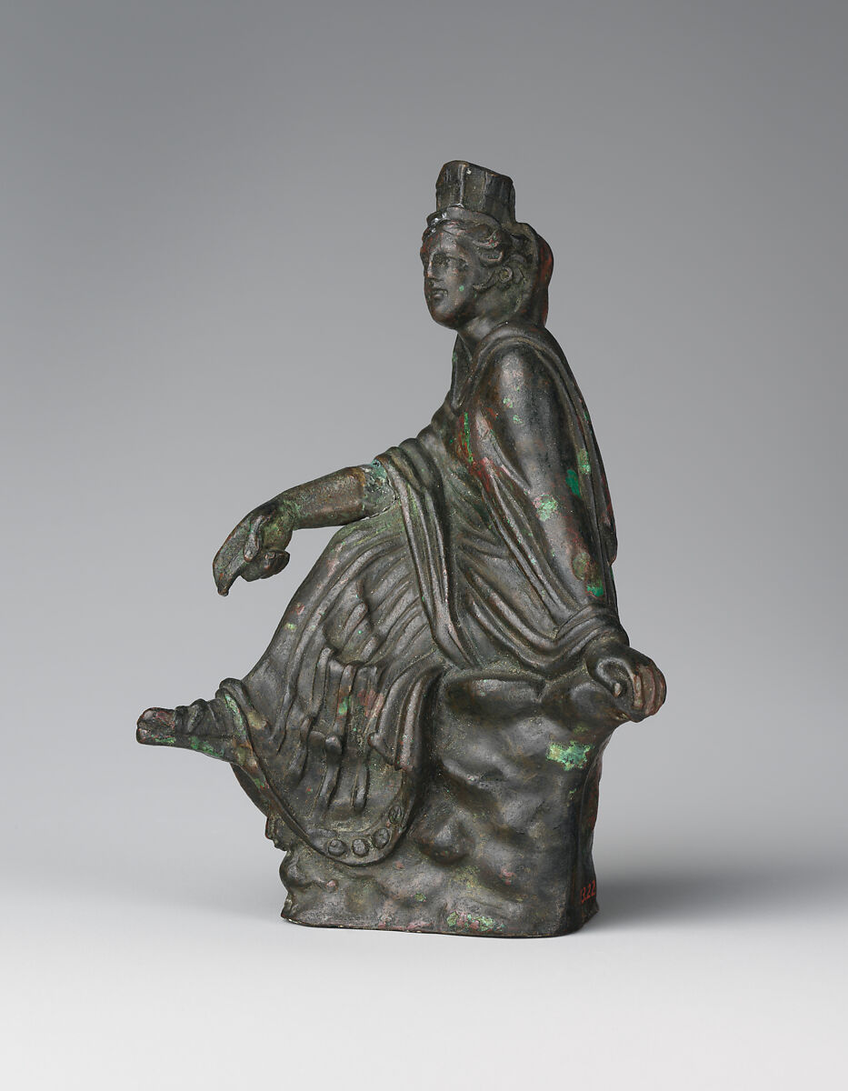 Bronze statuette of Tyche (Good Fortune), Bronze, Roman