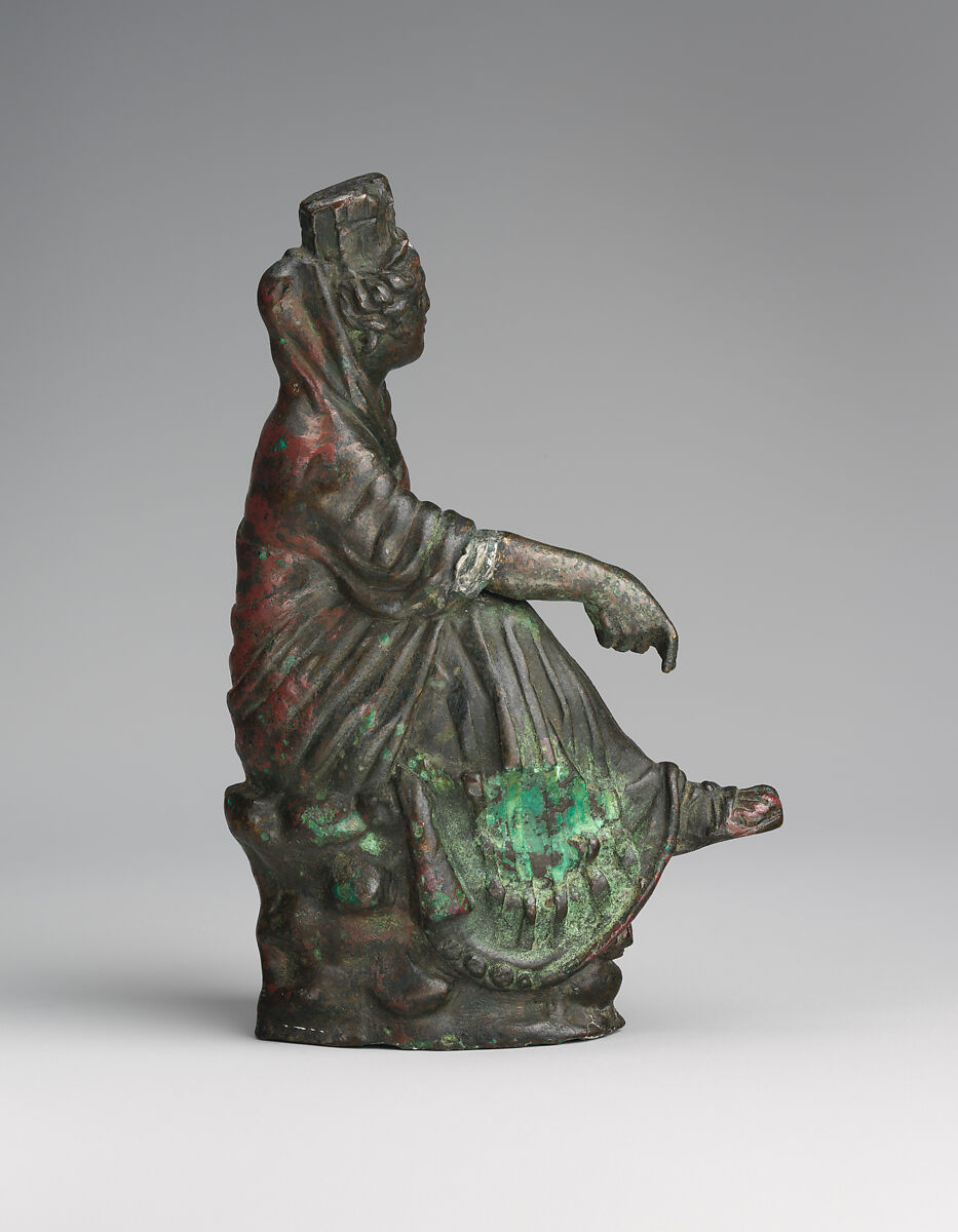 Bronze statuette of Tyche (Good Fortune), Bronze, Roman