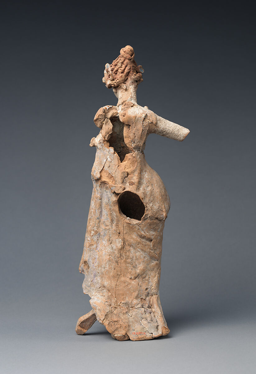 Terracotta statuette of a woman, Terracotta, Greek, South Italian, Tarentine