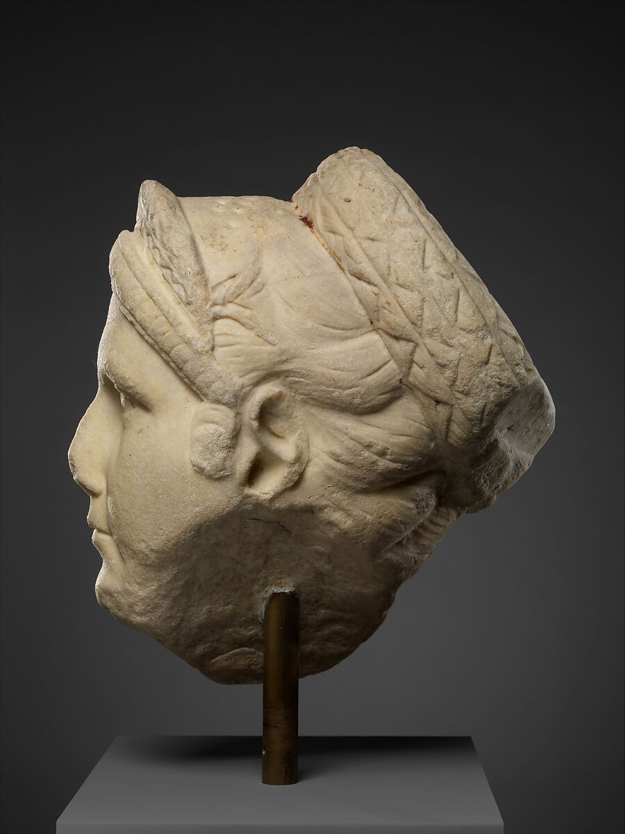 Marble portrait, probably of Matidia, niece of the emperor Trajan and mother of Sabina, wife of the emperor Hadrian, Marble, Roman