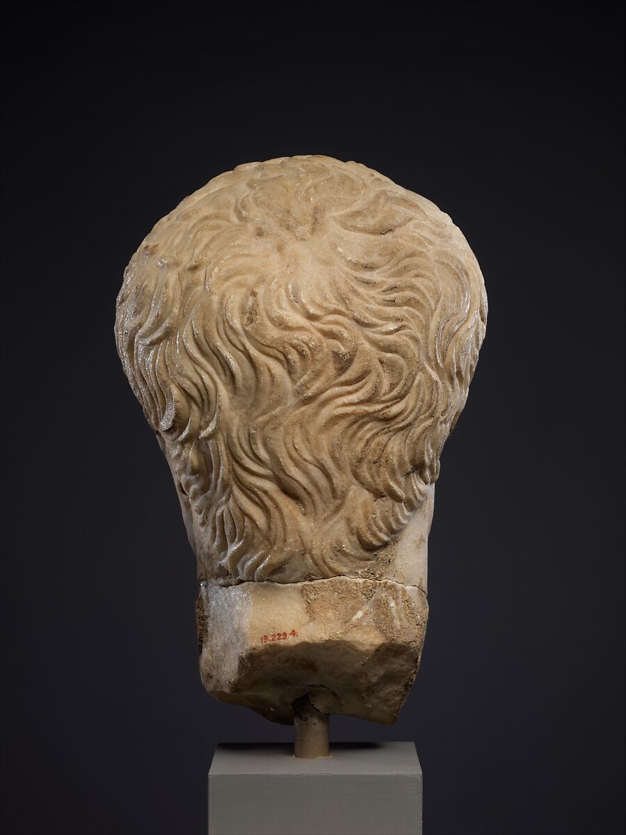 Marble portrait head of an elderly man, Marble, Roman