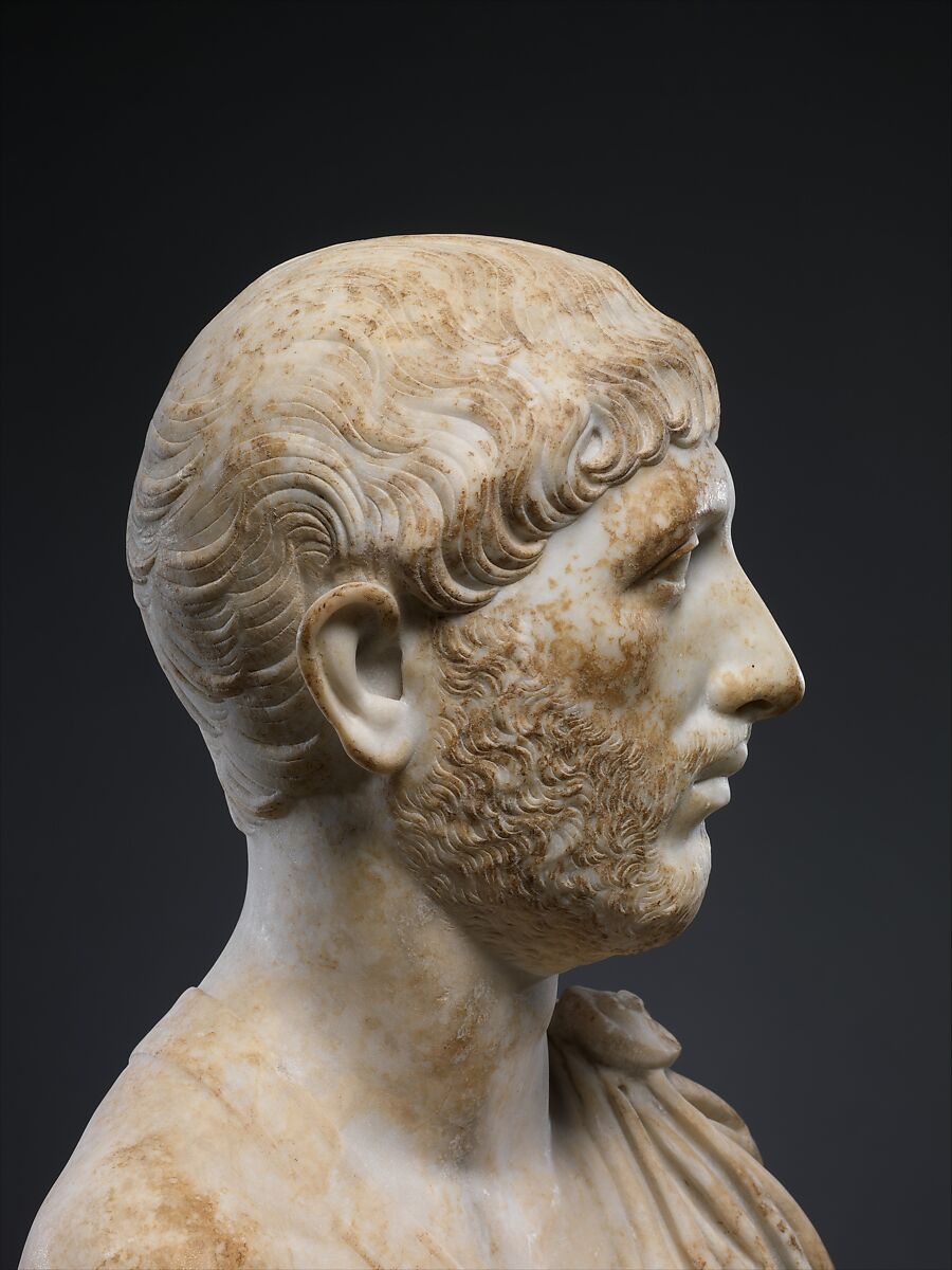 Marble portrait bust of a man, Marble, Roman