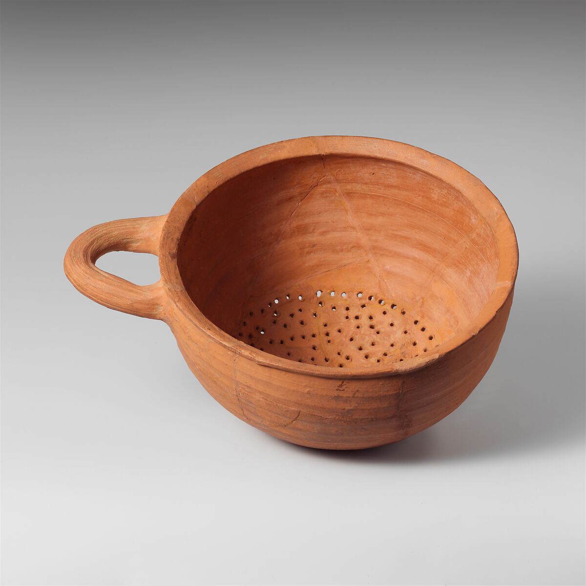 Terracotta hemispherical strainer, Terracotta, Lydian 