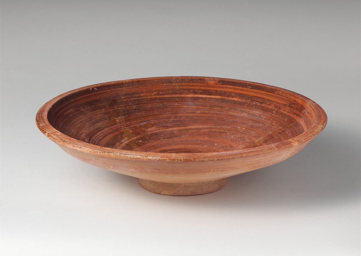 Terracotta footed bowl, Terracotta, Lydian 