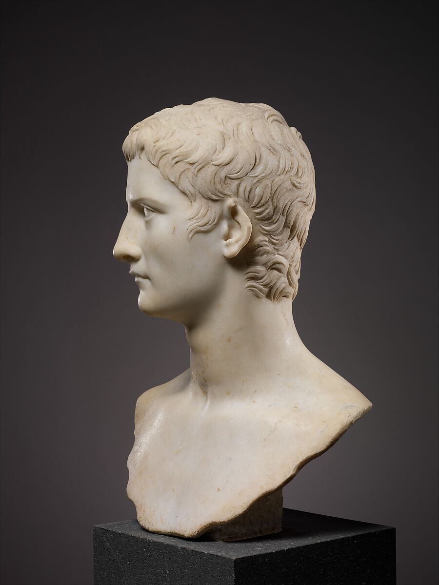 Marble portrait bust of the emperor Gaius, known as Caligula, Marble, Roman
