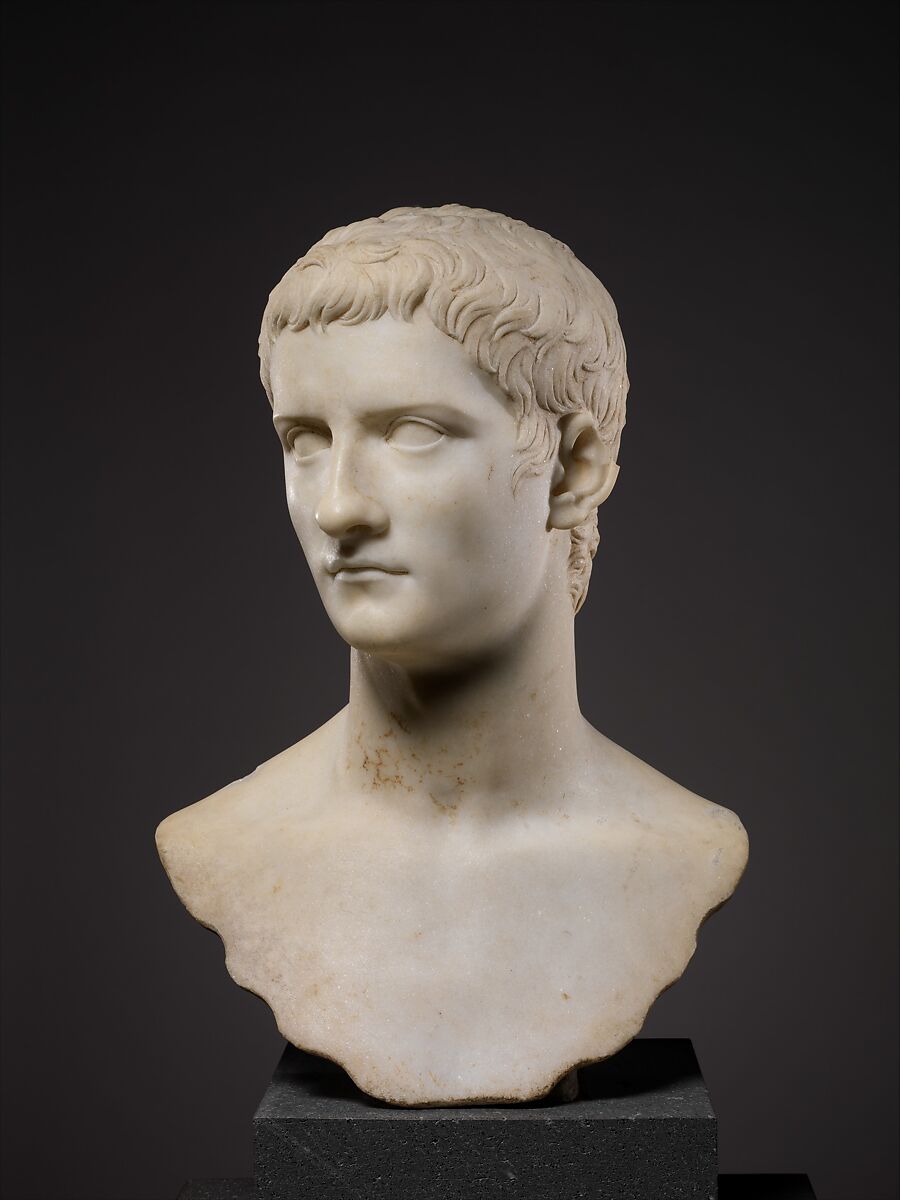 Marble portrait bust of the emperor Gaius, known as Caligula, Roman, Early Imperial, Julio-Claudian