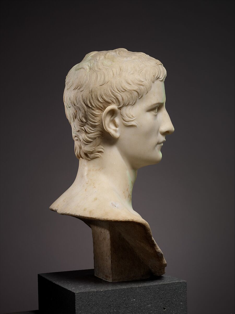 Marble portrait bust of the emperor Gaius, known as Caligula, Marble, Roman