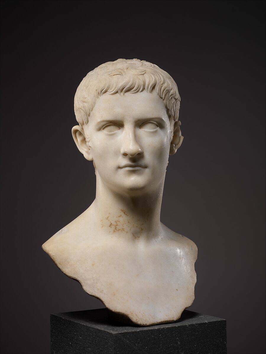 Marble portrait bust of the emperor Gaius, known as Caligula, Marble, Roman