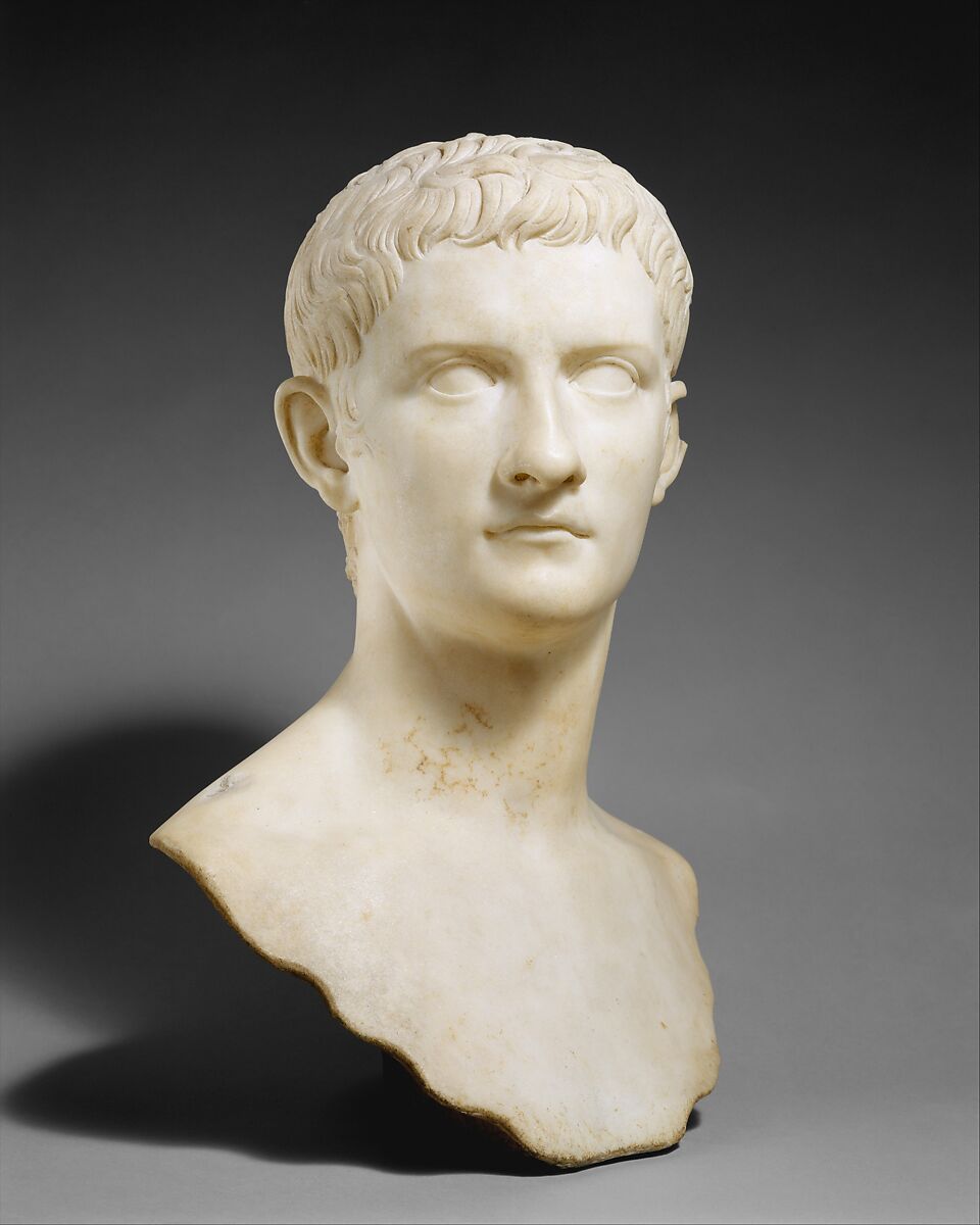 Marble portrait bust of the emperor Gaius, known as Caligula, Marble, Roman