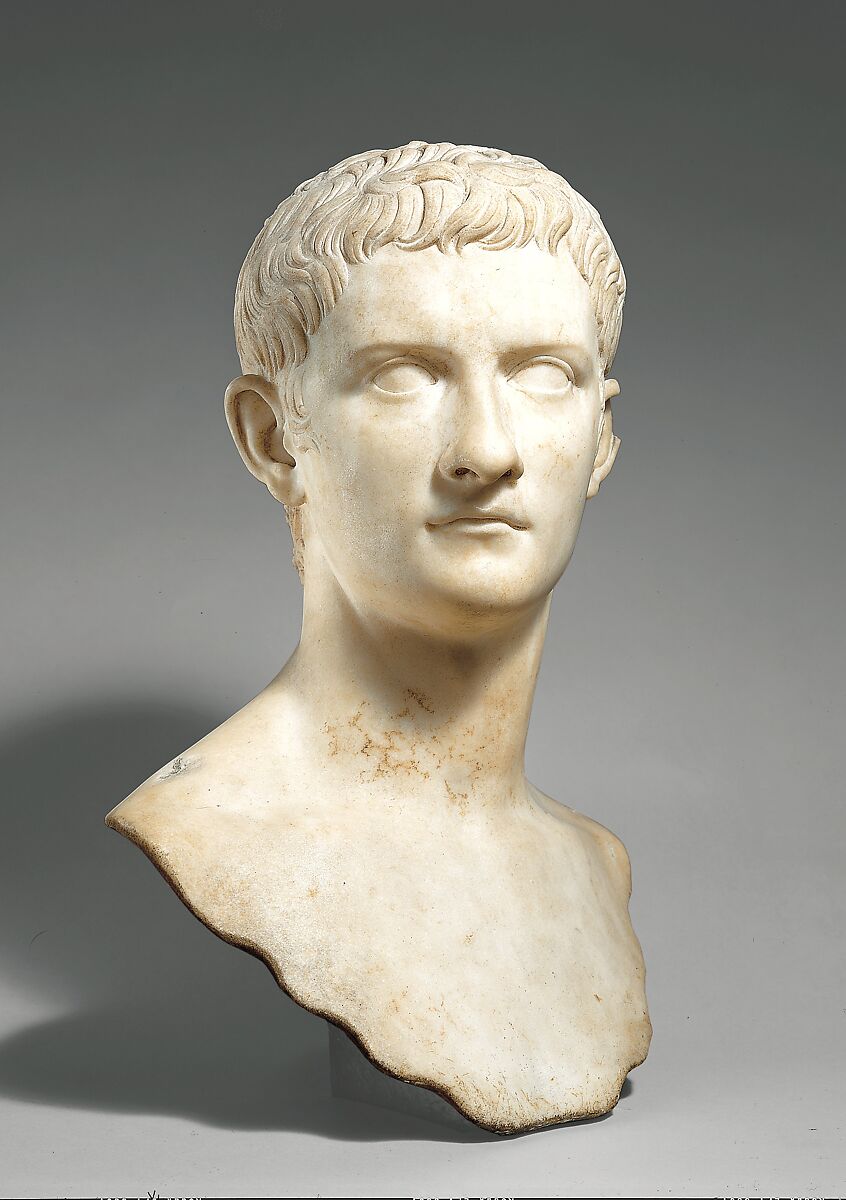 Marble portrait bust of the emperor Gaius, known as Caligula, Marble, Roman