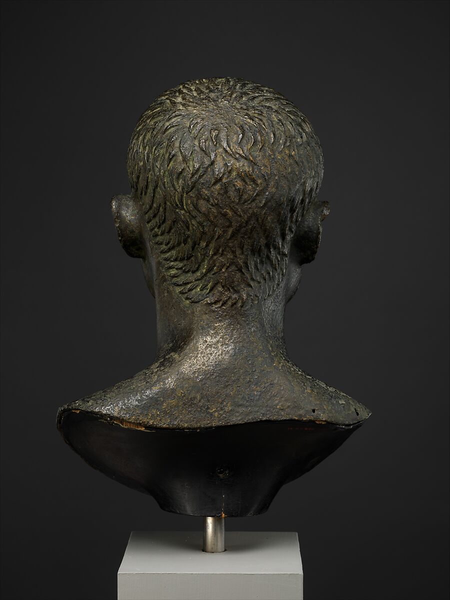 Bronze portrait bust of a man, Bronze, Roman