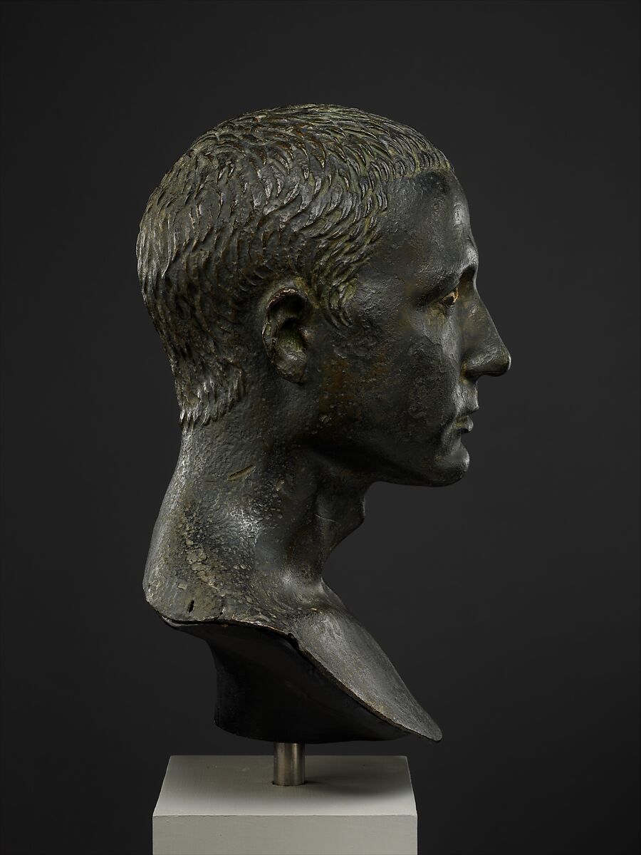 Bronze portrait bust of a man, Bronze, Roman