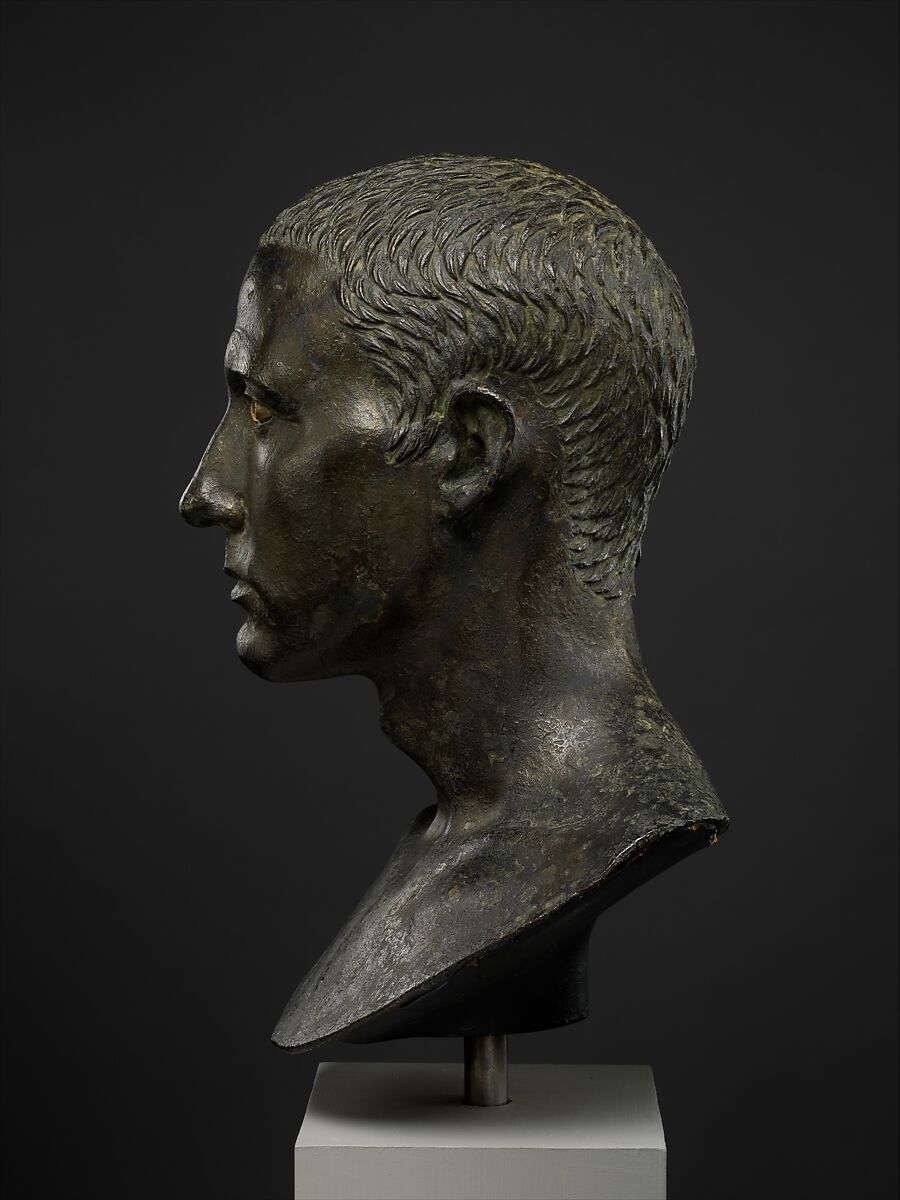 Bronze portrait bust of a man, Bronze, Roman