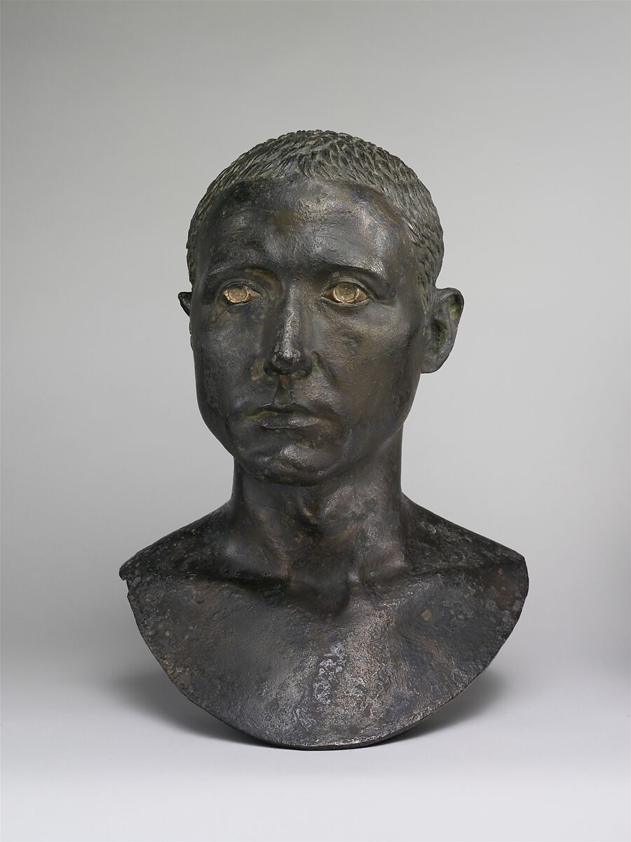 Bronze portrait bust of a man, Bronze, Roman