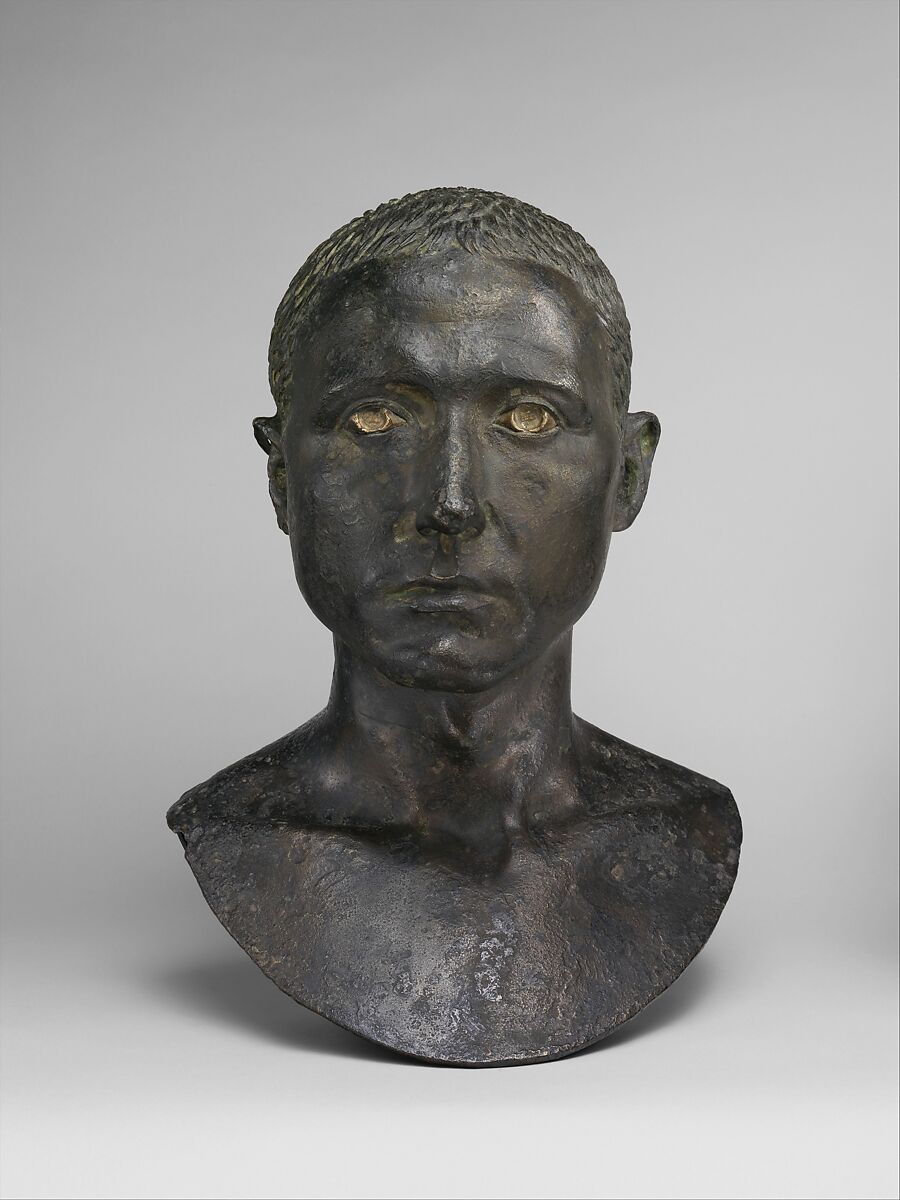 Bronze portrait bust of a man, Bronze, Roman